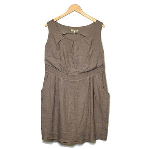 Couleur Lin Made In Italy Linen Scoop Neck Sleeveless Summer Dress Plus Size 16